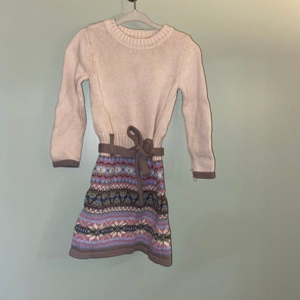 Skyr Girl Toddler Fair Isle Knit Sweater Dress 2T